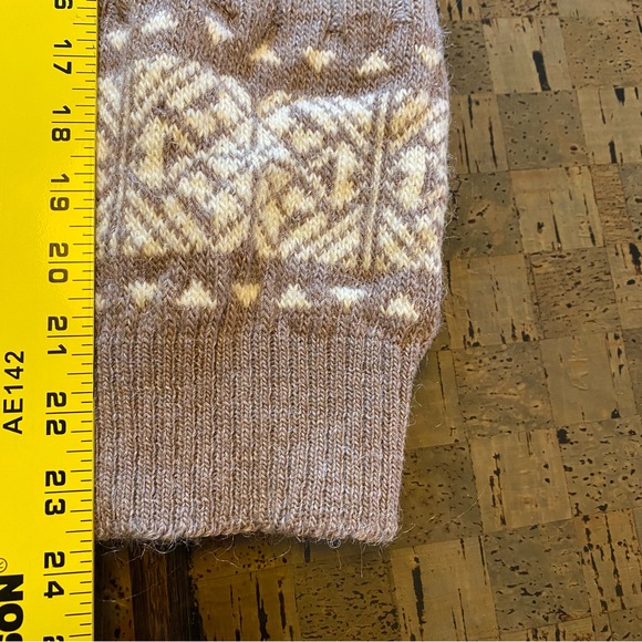 vintage montana woolen shop grandma cardigan fair isle cable knit made in usa. - Picture 11 of 13